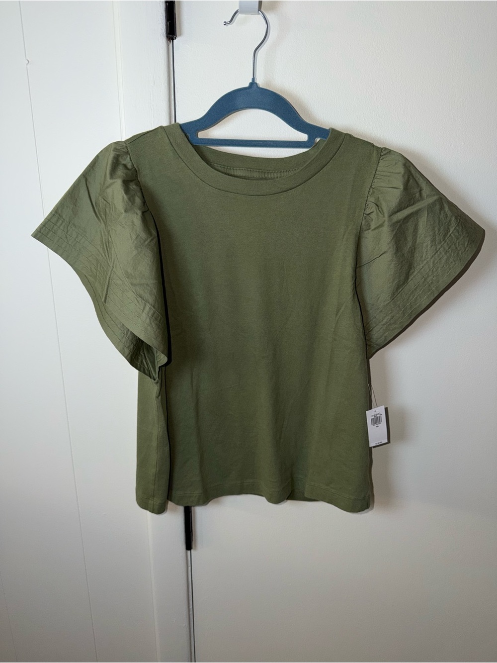 Old Navy Flutter Sleeve Top | Women’s XS | Olive | NWT